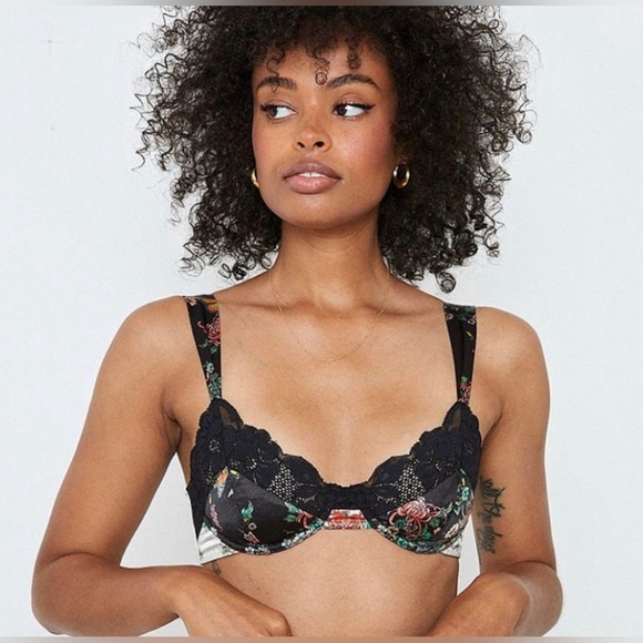 We Are HAH Hot As Hell Free People After Hours Bra Butterflies Combo Sz 32-36 A - Picture 2 of 14
